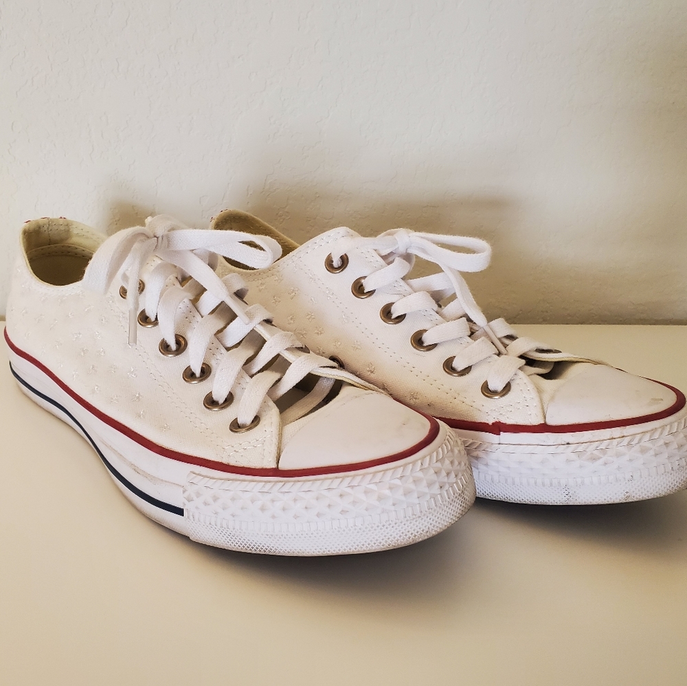 Embroidered Red, White, and Blue Converse